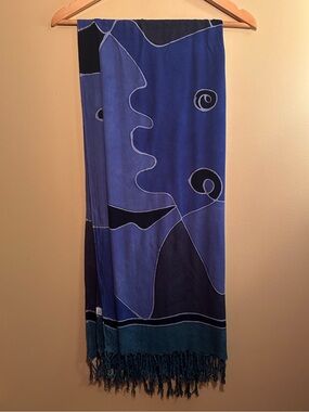 vintage blue sarong beach coverup